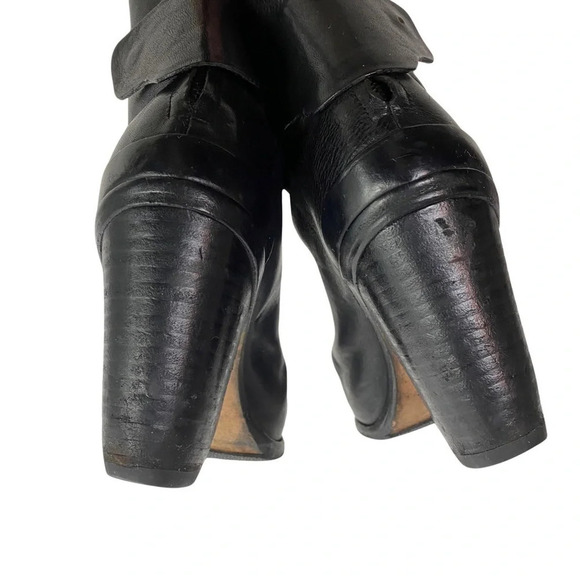 Rag & Bone Kerr Ankle Boots Womens 38.5 US 8 - 8.5 Black Leather Heeled Shoes - Picture 8 of 12
